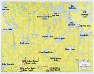  Fisher Maps F16 : Loon Lake, Lac La Croix, Nina Lake, Moose