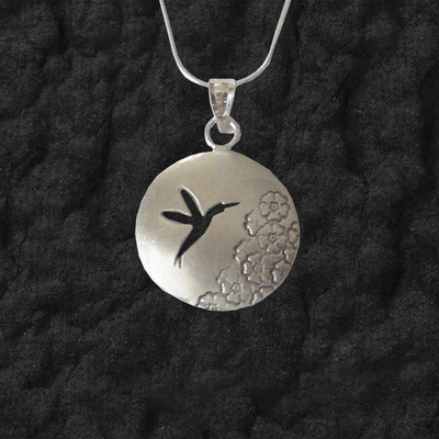  Floral Hummingbird Necklace Pendant