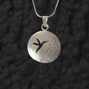 Floral Hummingbird Necklace Pendant