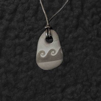  Wave Lake Stone Pendant Necklace On Cord