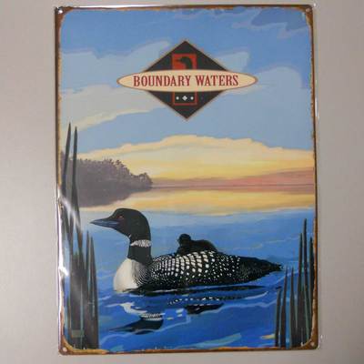  Boundary Waters Loons Metal Sign