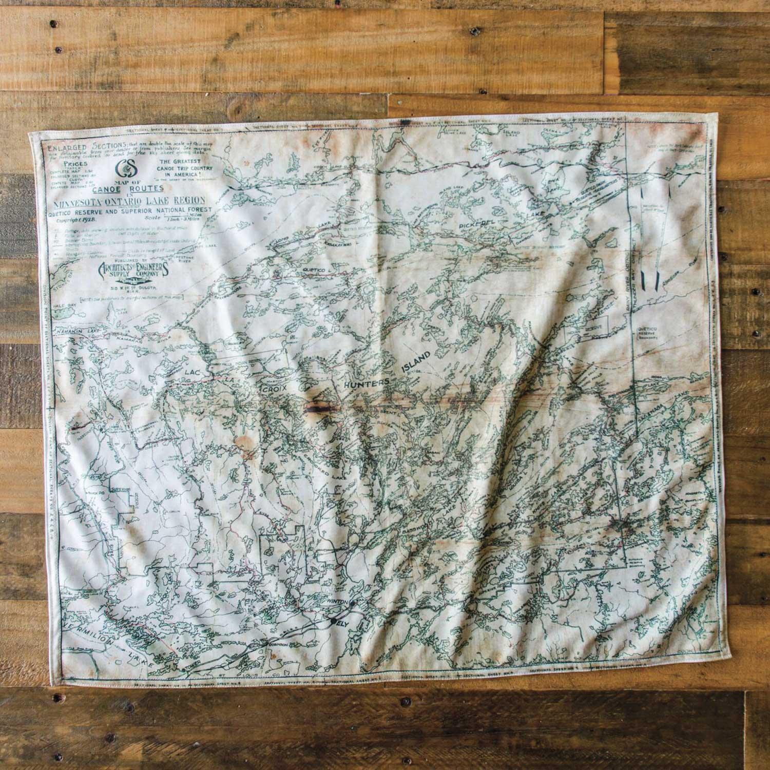 Hand Painted Map of the Boundary Waters Canoe Area, East, Minnesota ...