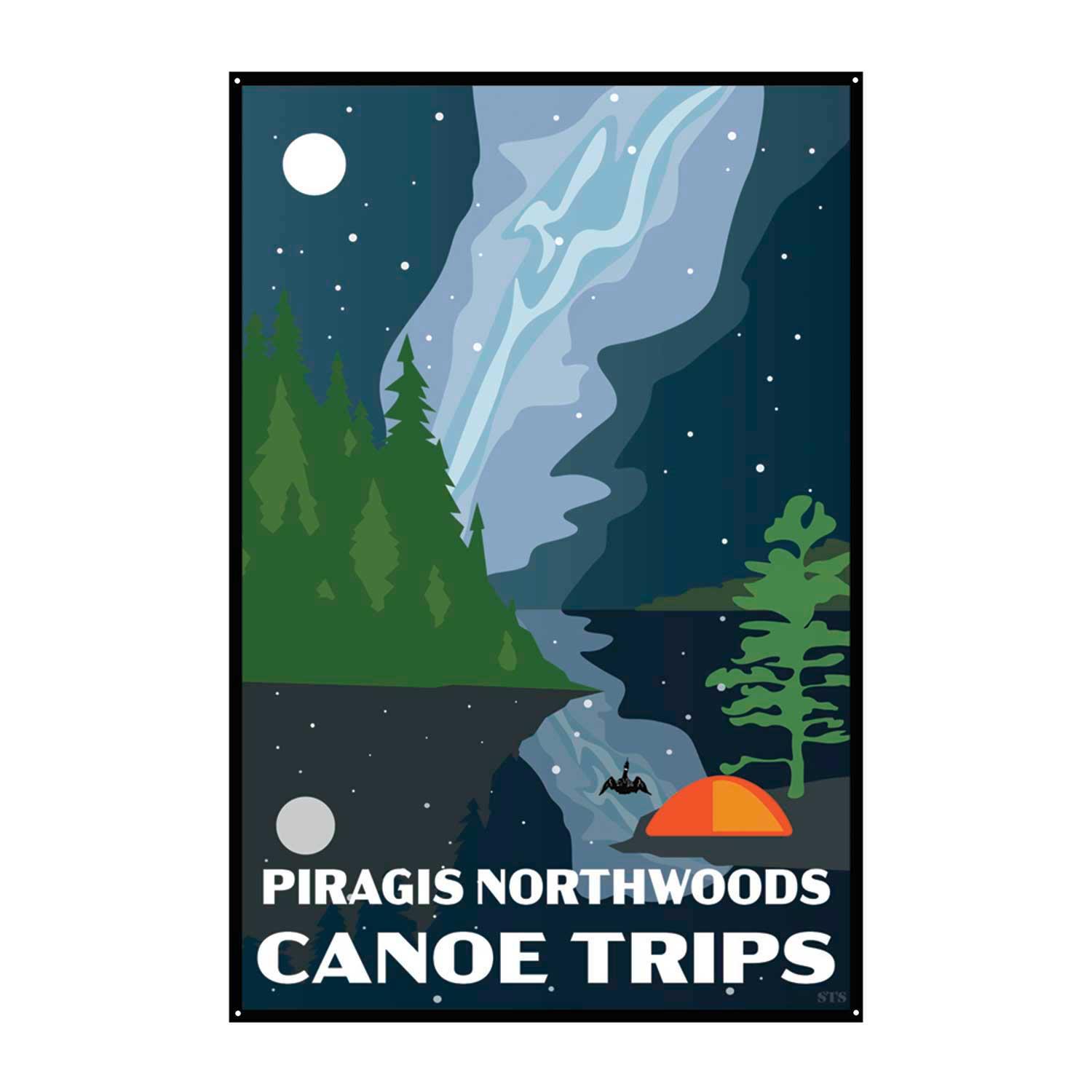 Night Sky Piragis Tin Sign 12x18 | Boundary Waters Catalog