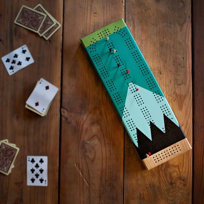  Sanborn Canoe Painted Cribbage Board Gooseberry