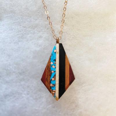 Recycled Copper And Turquoise Teardrop Pendant