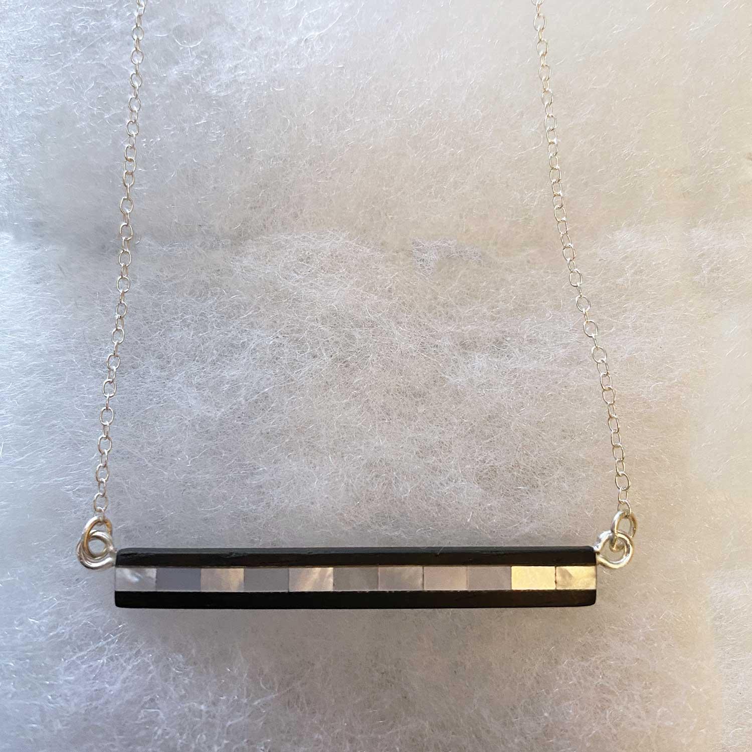 Personalised Long Black Silver Men's Bar Necklace | The Gift Experience