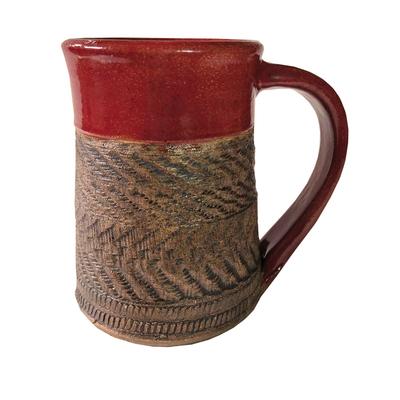  Red Carved Mug