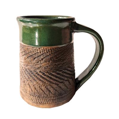  Dark Green Carved Mug