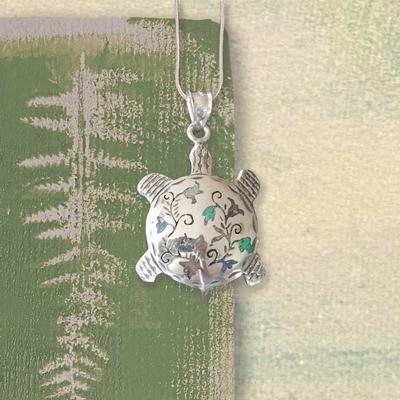  Floral Turtle Pendant