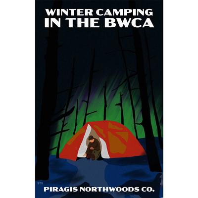  Winter Camping Bwca Night Poster Print 11x17