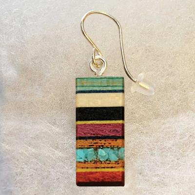  Turquoise Rectangle Dangle Earrings