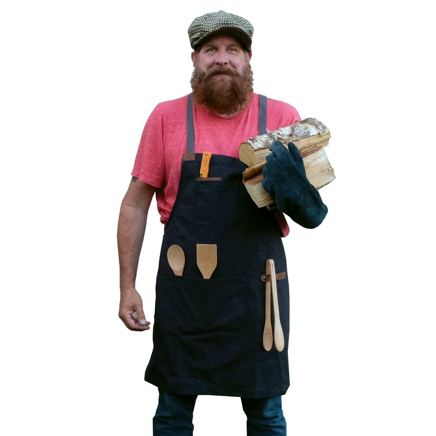 Funny Apron and Chef Hat Set Dude With the Food Chef Wear for 