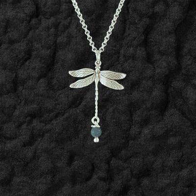  Dragonfly With Leland Blue Stone Pendant