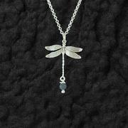 Dragonfly with Leland Blue Stone Pendant