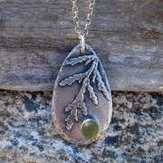 Cedar and Jade Pendant