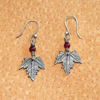  Maple Leaf Garnet Earrings