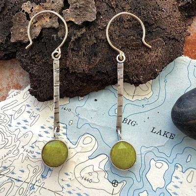 Birch and Olive Jade Earrings