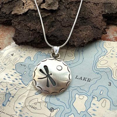  Dragonfly Shadow Moon Pendant